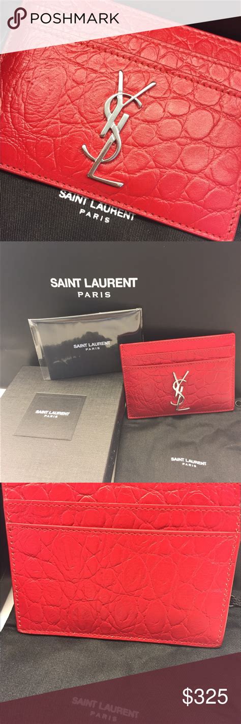 ysl card holder red|yves saint laurent card holder.